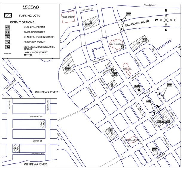 Parking map for Central Downtown